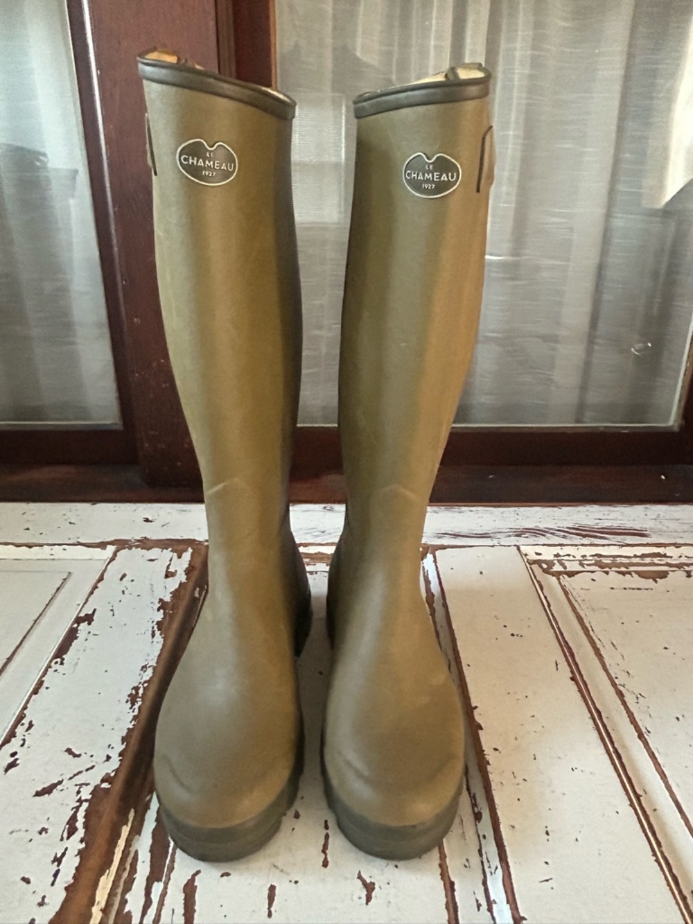 le chateau Olive Green Knee-High Rain Boots